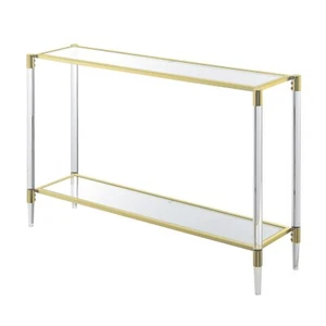 Convenience Concepts Royal Crest 2 Tier Acrylic Glass Console Table - Picture 1 of 3