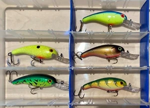Lot of 5 Mann's M11-13 crankbaits 5 colors Double Stamped Vintage Copper Rings - Picture 1 of 1