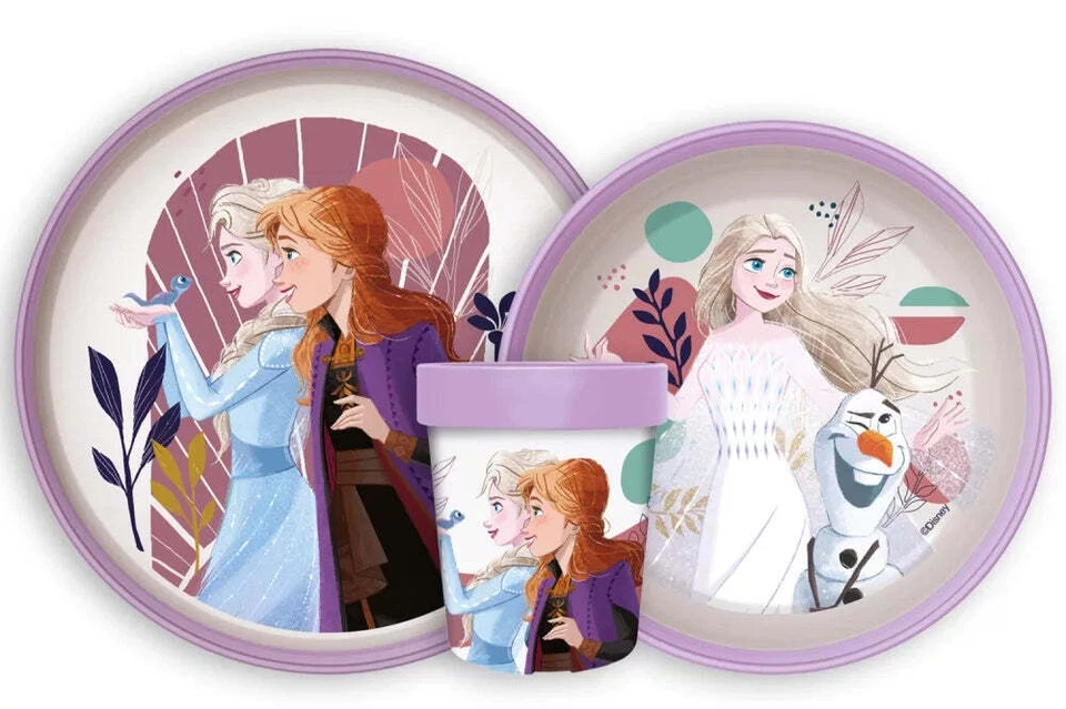 Disney Eiskönigin Elsa Frozen Geschirr Set Kindergarten Teller Rutschfest 260ml - Bild 1 von 1