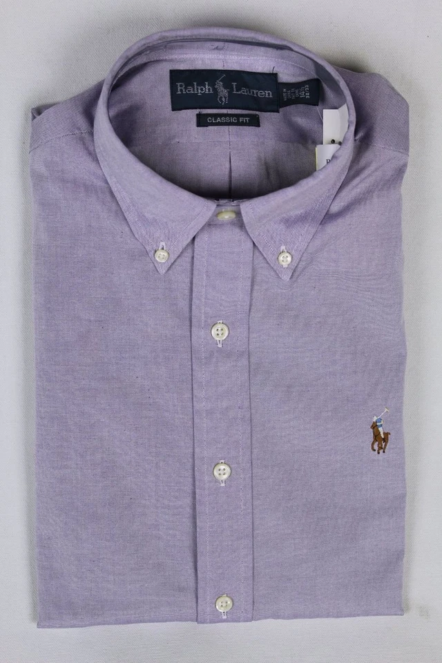 Ralph Lauren 紫色经典正装衬衫多色小马全新带标签 — 第 1/1 张图片