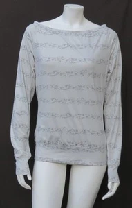 NIKE DRI FIT Damen grau Kettenmuster Langarmshirt Sweatshirt Oberteil Gr. XS - Bild 1 von 6