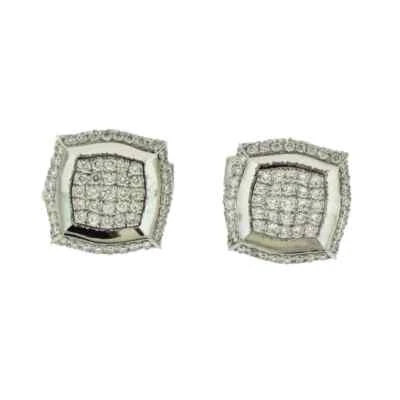 Brilliant Round Cut 2.14CT Cubic Zirconia In Real 925 Silver Fashion Cufflinks - Image 1 of 4