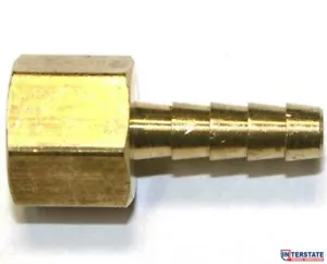 1/4" Barb x 1/4" FEMALE NPT End, Brass Hose Fitting, Connector FF44 Interstate - Picture 1 of 4