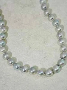 Excellent Luster! Japanese Bluish-Gray Akoya Pearl Necklace 7.5-8mm - Picture 1 of 6