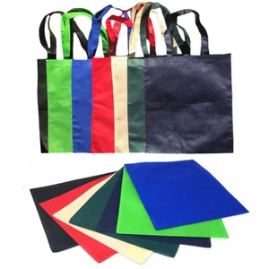 Plain Reusable Grocery Shopping Totes Bag Bags Recycled Eco Friendly Solid 15" - Picture 1 of 19