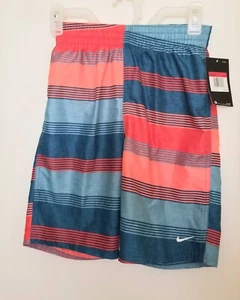Nike Boys Size L 12-13, 6.1 Stripe 8in Volley Short NESSA839 - Picture 1 of 3