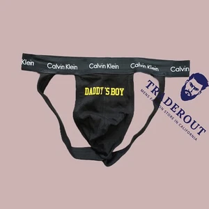 H.E.Arts Daddy’s Boy individueller Druck Herren schwarz Baumwolle Jock Jockstraps Unterwäsche - Bild 1 von 5