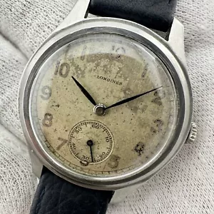 Orologio Uomo Longines Uomo Vintage 1940 Cal.12.68z Acciaio 35mm Patina Dial - Imagen 1 de 12