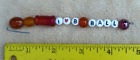 Beaded I Love B Ball Hanging Pendant Ornament Orange, Red, & White 4 3/4 Inches