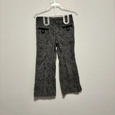 DKNY 100% Cotton Herringbone Kids Flair Pants Sz 4T Adjustable Waist Snap Closur - Image 1 of 4