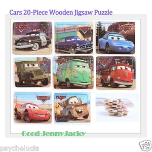 Disney Cars 20 Pcs Wooden Toys Jigsaw Puzzles Gifts for Kids With Behind Image - Bild 1 von 18