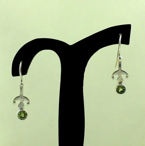 925 Sterling Silver Earrings Natural Faceted Peridot Gemstone Beaded Jewelry - Picture 1 of 4