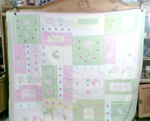 POTTERY BARN KIDS "Darcie" Twin Size Bed Quilt & EUC Sham Butterfly, Birds, Flwr - Picture 1 of 24