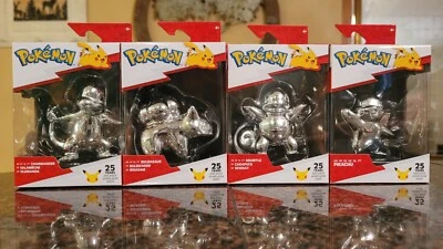 Pokemon Celebrations 25th Ann Battle Figures FULL SET Pikachu Charma Bulb Squirt - Image 1 of 4