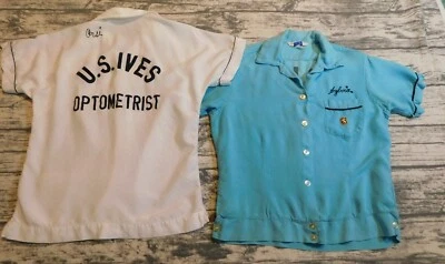 VTG 50's 60s NAT NAST BOWLING SHIRT LOT CHAINSTITCH GABARDINE ROCKABILLY FLOCK - Image 1 of 4