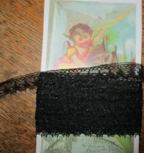 4 yardas ~ De colección 3/8" Pequeño Gótico Borde de Encaje Negro ~ Muñeca Edredón Loco Diario Chatarra - Imagen 1 de 2