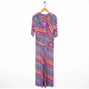 ONJENU Sharon Wide Leg Jersey Jumpsuit Size 20 Multicoloured Geometric NEW - Picture 1 of 14