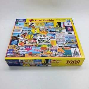 White Mountain 1000 Piece Puzzle “I Love Florida” By Charlie Girard - Picture 1 of 4