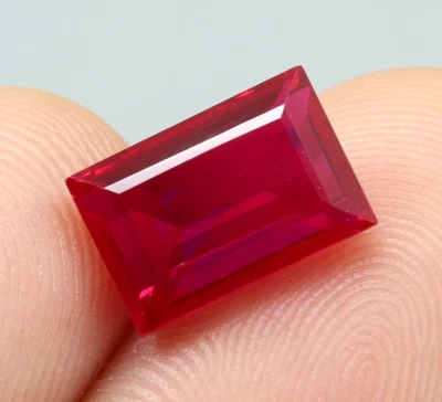 Natural Mozambique Pigeon Blood Red Ruby Baguette Cut Loose Gemstone 3.60 Ct - Image 1 of 4