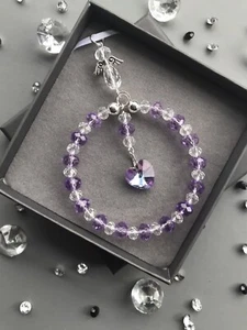 Lilac Crystal Sun-catcher June Birthstone Angel, Heart & Halo Gift Box - Picture 1 of 3