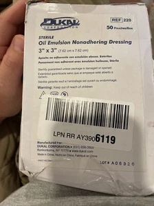 Dukal Sterile Oil Emulsion Impregnated Dressing Curity 3" x 3" 50 Per Case - Picture 1 of 1