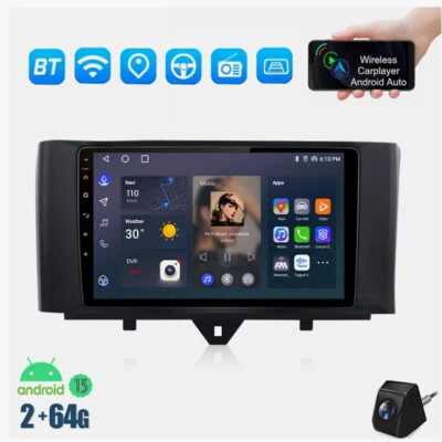 64G Für Smart Fortwo 451 2010-2015 Android 13 Autoradio CarPlay Kam Navi RDS - Bild 1 von 4
