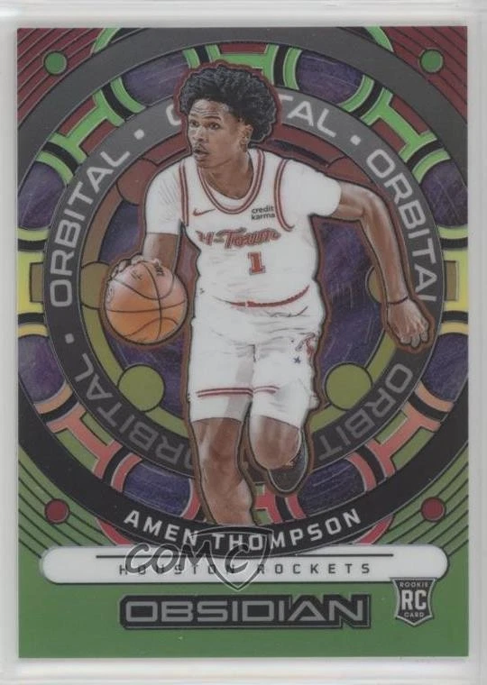 2023 Obsidian Orbital Electric Etch Reggae Flood /60 Amen Thompson #4 Rookie RC - Image 1 of 2
