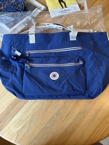 Kipling ISAAC extra große Beuteltasche mit Reißverschluss Polyamid Admiralblau WB 159 $ neu mit Etikett - Bild 1 von 20