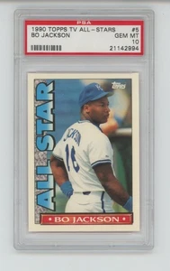 BO JACKSON 1990 TOPPS TV ALL-STARS #5 REALEZA CALIFICADO PSA 10 GEMA COMO NUEVO - Imagen 1 de 2