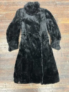 Vintage 1940s Black Mink Fur Princess Coat As Is - Picture 1 of 5