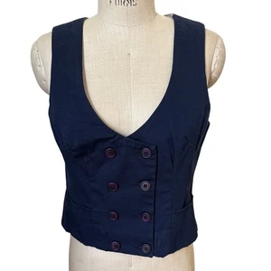 Chaleco Anthropologie Odille Azul Marino Talla 10 - Imagen 1 de 4