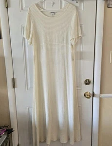 NWT Vintage Jones & Co Size Large Knit Dress Womens Maxi Dress Buttermilk USA  - Picture 1 of 6