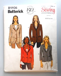 Butterick B5926 sewing pattern Unlined Jacket for Stretch Knits sz 8 to 16 NEW - Picture 1 of 3