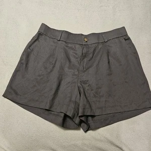 Torrid Plus Size 18 Light Grey Linen Shorts Elastic Waist - Picture 1 of 5