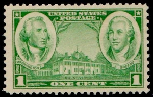 1936 S # 785 - 1 cent Army - Washington / Green U.S.  Stamp - Mint MNH VF/XF - Picture 1 of 1