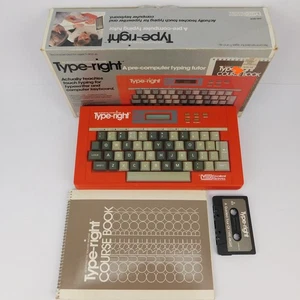 1985 V-Tech Type Right Educational Electronic Typing Tutor W/Box, Book & Tape - Picture 1 of 20