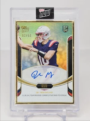DRAKE MAYE 2024 TOPPS NOW ROOKIE AUTOGRAPH GOLD FRAMED RC AUTO /50 Q4444 - Image 1 of 2