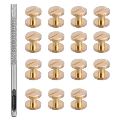 16 pz/set Ottone Chicago Viti Rivetti Rilegatura Stud Hollow Drive Belt Punch - Immagine 1 di 4