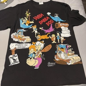 Vintage 90s 94 The Flintstones Shirt AOP All Over Print Art Cartoon XL - Bild 1 von 7