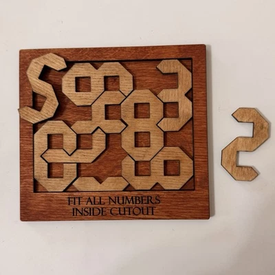 Handmade Wooden Number Puzzle | Brain Teaser, Logic Challenge - Image 1 of 3