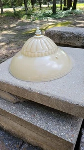 Vintage Beige Pfirsich Glas Deckenleuchte Abdeckung Schirm Bogen Design ohne Ketten - Bild 1 von 7