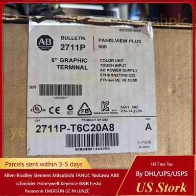 AB 2711P-T6C20A8 PanelView Plus 600 HMI Touchscreen US Free Tax - Image 1 of 4