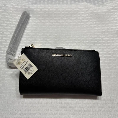 Michael Kors Jet Set Travel Large Double Zip Phone Wallet Wristlet Black NWT - Image 1 of 4