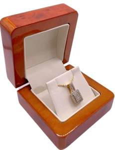 Collar de plata esterlina con superposición de oro de 14 K con diamantes naturales Marina - Imagen 1 de 5