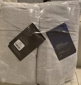 New (2)Restoration Hardware VERONA COTTON-SILK QLT King SHAM In Fog 20” X 36” - Picture 1 of 8