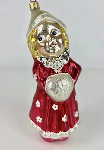 Radko 99 Sweetheart Girl Red Dress Muff Glass Christmas Ornament Valentine - Picture 1 of 7