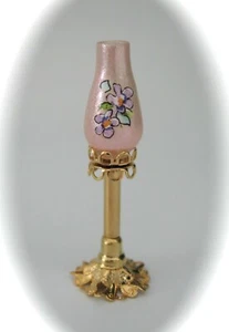 casa delle bambole casa delle bambole miniatura vaso rosa elettrico lampada da tavolo globo fiore  - Foto 1 di 1