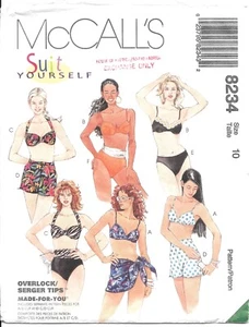 Traje de baño y pareo de dos piezas Misses 8234 patrón de costura McCall's sin cortar talla: 10 - Imagen 1 de 2