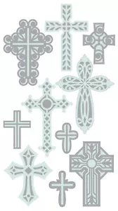 Darice Sticko Layered Stickers Crosses 3.75 X 6.75 Inches - Picture 1 of 1