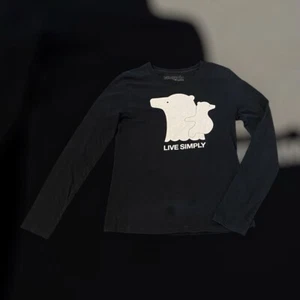Patagonia Live Simply Organic Cotton Bears Long Sleeve Black T Shirt Unisex Med. - Picture 1 of 7